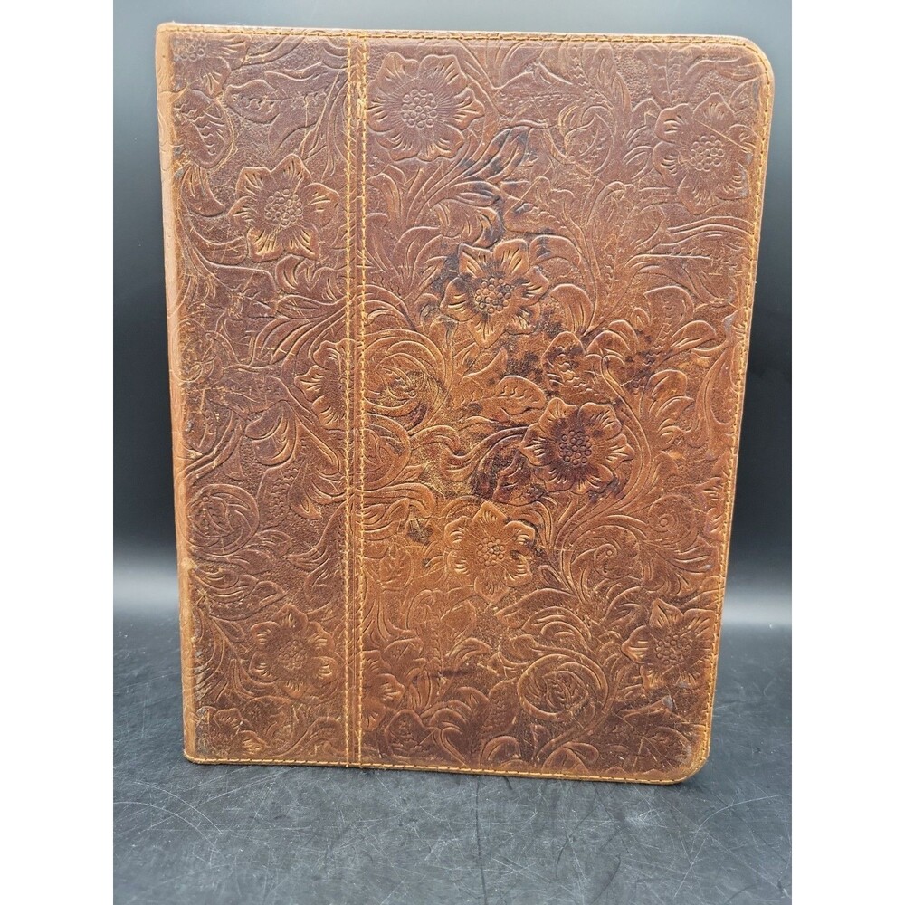 Gexmil Genuine Leather Case For IPad With Flower Brown Design